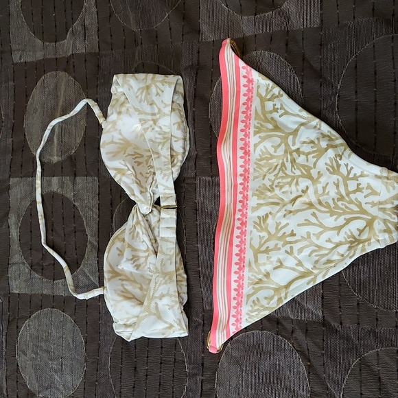 NWOT Victoria Secret gold and pink Medium bikini - Picture 7 of 11